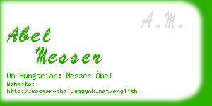 abel messer business card